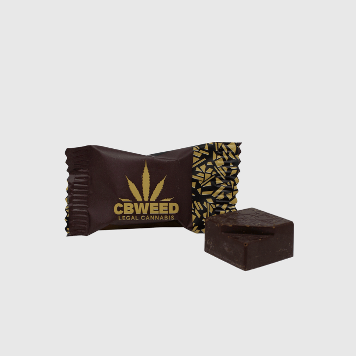Bombom de Chocolate Preto com Sementes de Cânhamo